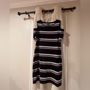 White House Black Market Cold Shoulder Striped Dress - Size Small